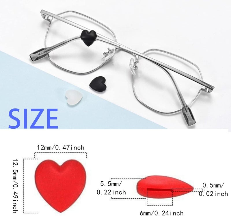 KECHIO Eyeglasses Ear Grip Heart-Shaped Silicone Retainers Soft Ear Hooks Anti-Slip Holder Eyeglasses Stopper - Image 5